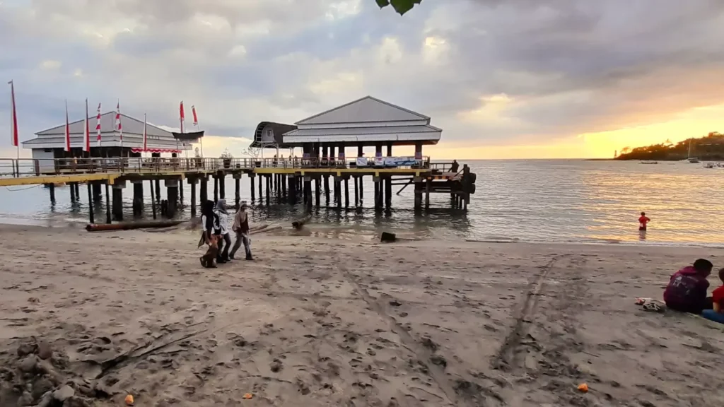 Near Senggigi Port Lombok showing surrounding area and coastal activities